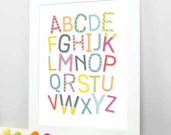 Alphabet Print with Patterned Letters