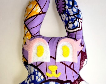 African Print Stuffed Animal Bunny Rabbit