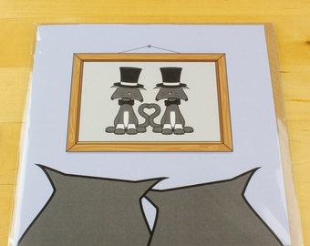 Gay Anniversary Cat Card
