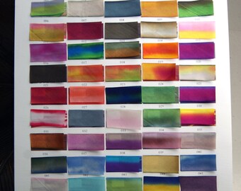 Hand Dyed Silk Ribbon Earth Silk 1/2" wide 5 yard cutting blended colors 0-70