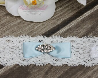 FAST Shipping!!!! Blue, White or Ivory, Beautiful Wedding Garter, Bridal Garter, Garter, Garter with brooche, Wedding Garter, Lace garter
