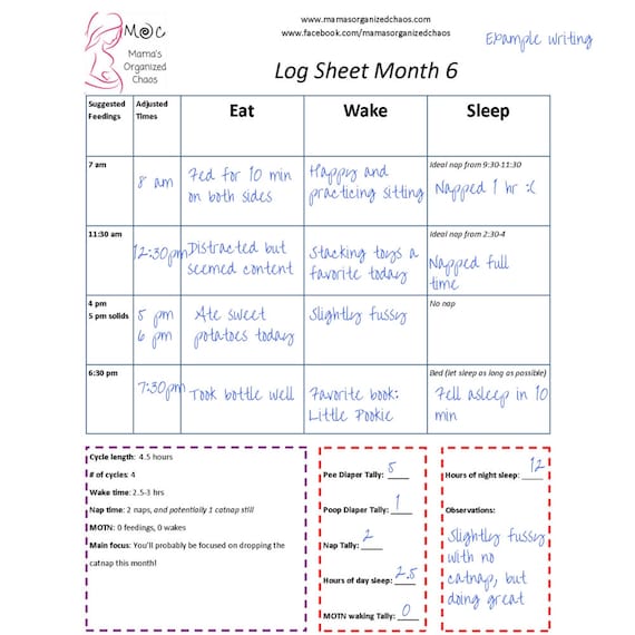 Printable Baby Schedule Chart