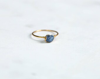 Raw Sapphire Ring, Gold Ring, Delicate Ring, Sapphire Engagement Ring, Dainty Ring, Raw Crystal Ring, Raw Stone, September Birthstone Ring