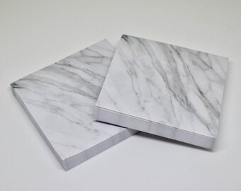 Grey Marble Square Sticky Notes