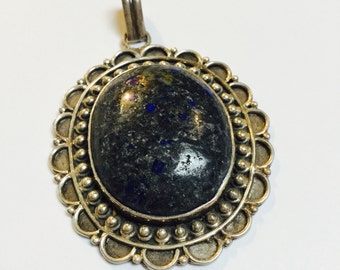 Lapis Lazuli and Sterling Pendant - 1 Piece - #516