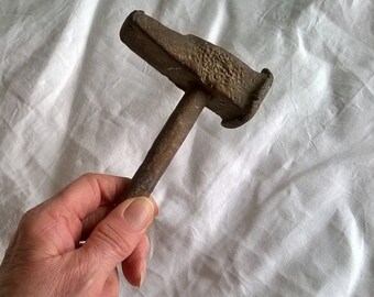 Old industrial metal hammer, a vintage French country tool from 19th century