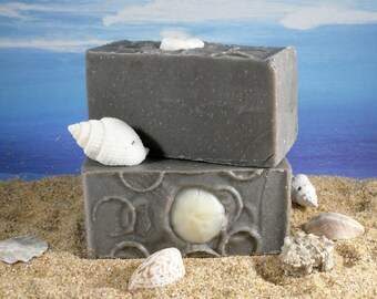 Dead Sea Mud Soap / Unscented Soap, Face Soap, Acne Soap, Cold Process Soap, Black Soap, Detox, Cocoa Butter Soap,Fragrance Free Soap