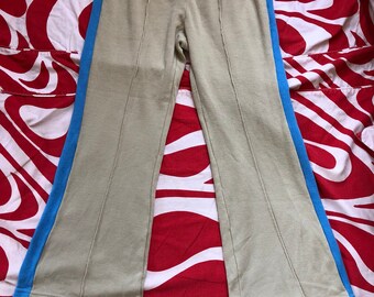 Vintage 1970s 70s tan JcPenny's tennis athletic sweat pants flared bell bottom Men's small