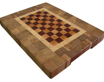 Cutting Board End Grain, Wooden, Handmade, with Feet, Butcher Block, Chopping Board, Cheese Board, Perfect Gift, Kitchen