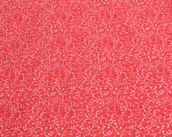 Red Swirls Cotton Fabric