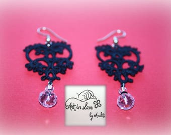 Tatting Dark Whisper Earrings