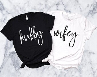 Honeymoon T-Shirts, Wifey Tshirt, Hubby Shirt, Married Couples, Cute Wedding Present, Gift Christmas, Hubby Wifey Shirts, Groom Shirts, SP4