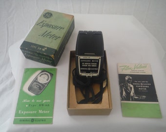 1950's GE Working Exposure Meter-Vintage-With Box-Collectible-Usable