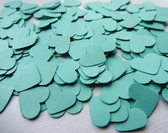 Wedding confetti hearts Wedding turquoise Hearts Paper hearts 200 die cut hearts paper heart confetti weddings