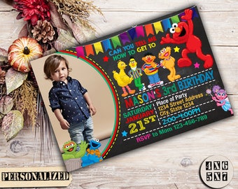 Sesame Street, Sesame Street Birthday, Sesame Street Invitation, Sesame Street Party, Elmo Invitation, Elmo Birthday, Sesame Street Invite