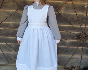 Williamsburg Historical Costume Old Fashioned -Gray Civil War Nurse- Child Size