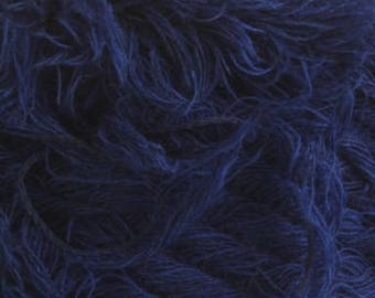 Fleecy yarn acrylic yarn on a cone bobbin yarn knitting yarn crochet yarn hand knitting yarn grass yarn blue yarn downy yarn furry fiber