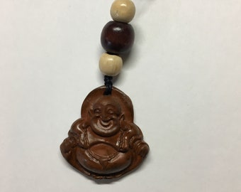 Smiling Buddha Polymer Clay Pendant, Essential Oil Diffuser
