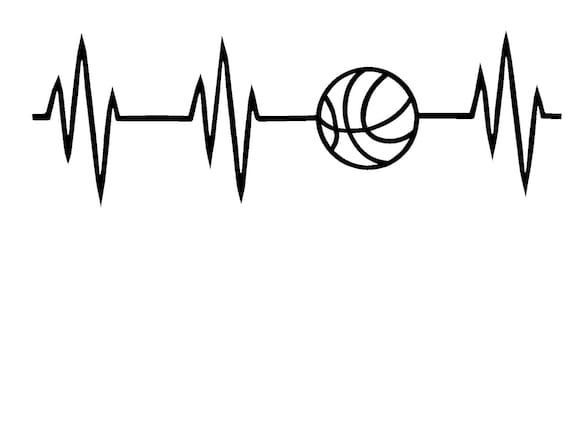 Download Items similar to Basketball Heartbeat SVG or Silhouette Instant Download on Etsy