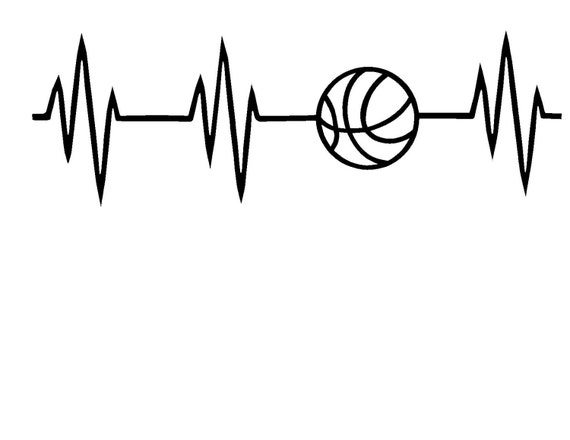 Download Items similar to Basketball Heartbeat SVG or Silhouette Instant Download on Etsy