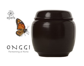 Fermenting at home with eleifs Onggi | Kimchi, sauerkraut, soysauce, vinegar etc. | 100% Eco-friendly & Breahting | fermentation crock (2L)