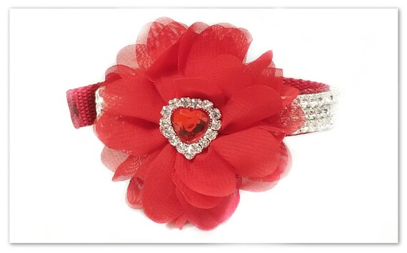 Love in Bloom Valentine's Day Crystal Rhinestone Cat Collar