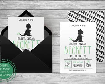 Dinosaur Birthday Invitation/ T Rex/ Dinosaur Party/ Dino Birthday/ Birthday Invitation/ Dinosaur Decorations/ printable
