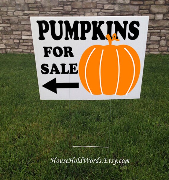 Pumpkins For Sale Yard sign 24 x 18 Corrugated yard signs