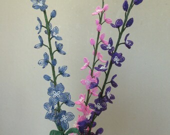Delphenium - French Beaded Flower