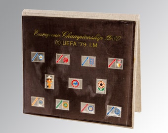 Europäische Meisterschaft 1980 UEFA 79 Briefmarken in Silber 925 komplette Sammlung