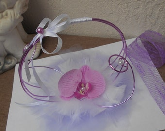 Original ring holder - purple and white with Orchid purple