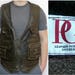 Vintage Outdoor PG SWEDEN Brown Mens Leather Vest Waistcoat Western Vest with Pockets Motorcycle Waistcoat with Metal Buttons Size Large