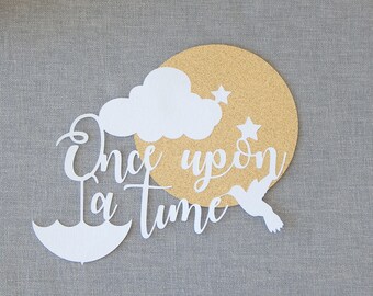 Once upon a time. Fairytale art. Nursery wall art. Fairytale nursery. Baby shower gift. Nursery paper cut. Storybook art. Nursery decor.