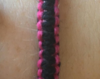 Pink and black Friendship Bracelet
