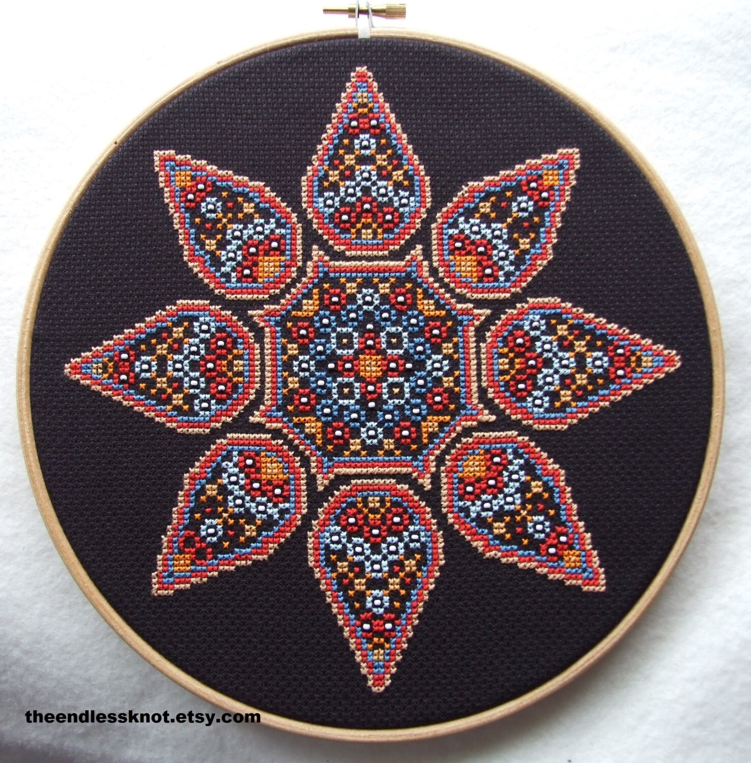 Download Desert Gypsy Mandala Cross Stitch PDF Chart Pattern Instant