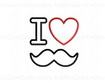 Instant Download Number 1 With Mustache Embroidery Applique Instant Download Number 1 With Mustache Embroidery Applique