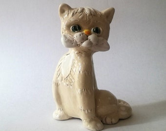 Ceramic cat figurine, White cat statue, Pottery cat figurine, Animal figurines, Ceramics Pottery, Ceramic sculpture, Cat decal, White cat