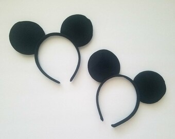 Mickey Mouse Ears Headband, Black Mouse Ears, Party Favors, DIY Craft Mouse Ears-One headband