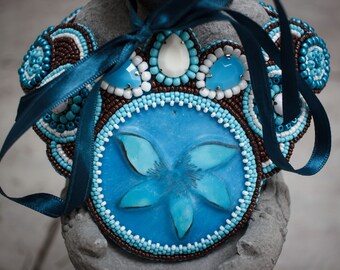 Bead embroidery necklace