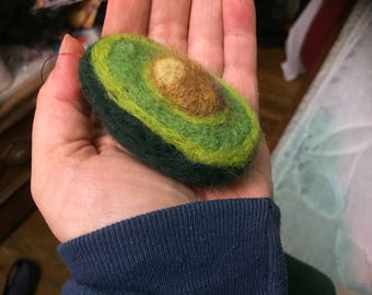 Needle felted Avocado Ornament