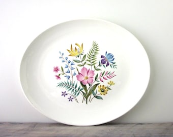 Large China Platter with Floral Design