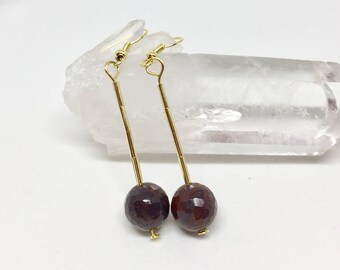 Faceted poppy jasper earrings, poppy jasper jewelry, red jasper earrings, faceted red jasper jewelry, red stone earrings, brecciated jasper