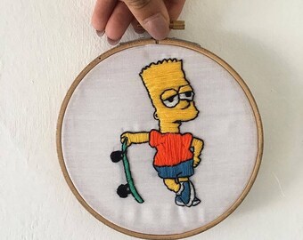 Bart Simpson embroided hoop