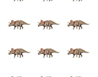12 x Triceratops Dinosaurs Edible Stand Up Wafer Cupcake Toppers x 12