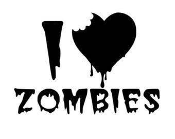 I Love Zombies Decal