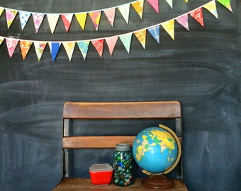Festive Colorful Mini Bunting / Fabric Bunting Banner / Playroom Decor / Birthday Party Decoration / Baby Shower / Mini Flag Garland