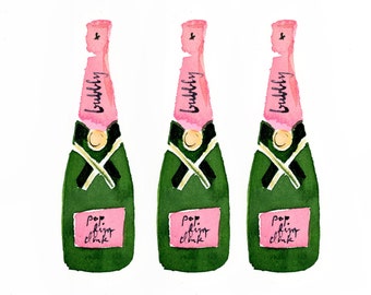Bar Cart Art: Champagne Trio