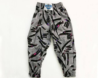 Vintage 80s Deadstock International Baggyz Kids Baggy Printed Pants Dance Pants Street Wear Cool Kids 80s Pants Cotton Hammer Pant 2T 3T 4T