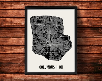 Columbus Map Artwork | Map of Columbus | Columbus Ohio Map | Columbus City Map | Columbus Poster | Columbus Wall Art Print