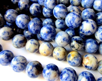 36 Sodalite gemstone beads 8mm blue stone beads C03